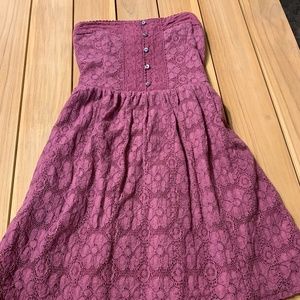 A & F Marion Lace Button Strapless Mini Dress